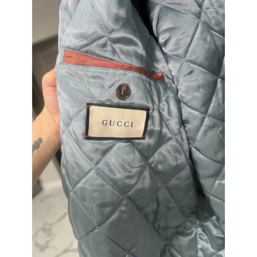 Gucci Mens BLOUSONMERMAID CIRCLE BOMBER ON TWILLGREEN/IVORY PRNT/MIX New - Picture 9 of 13